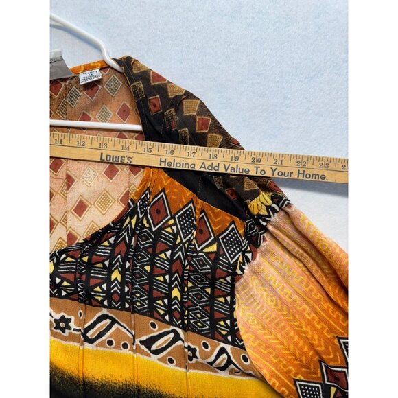 Roamans Womens Plus Size Print Button-Down Top 4XL Multicolor Short Sleeve - Picture 6 of 10